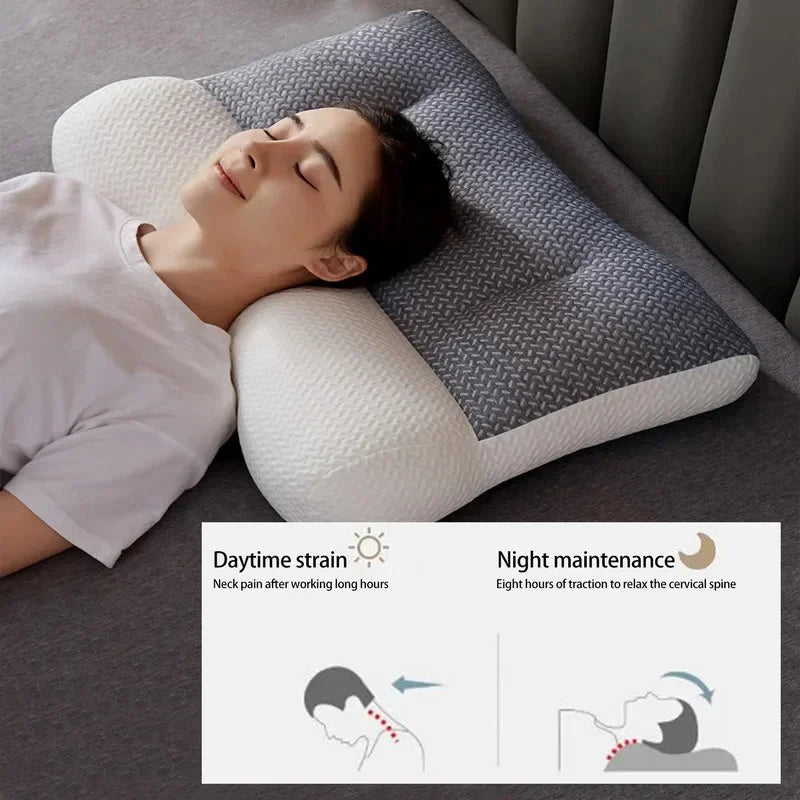 Ergonomic Orthopedic Cervical Contour Pillow for All Sleeping Positions - Neck and Shoulder Pain Relief